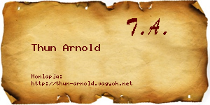 Thun Arnold névjegykártya